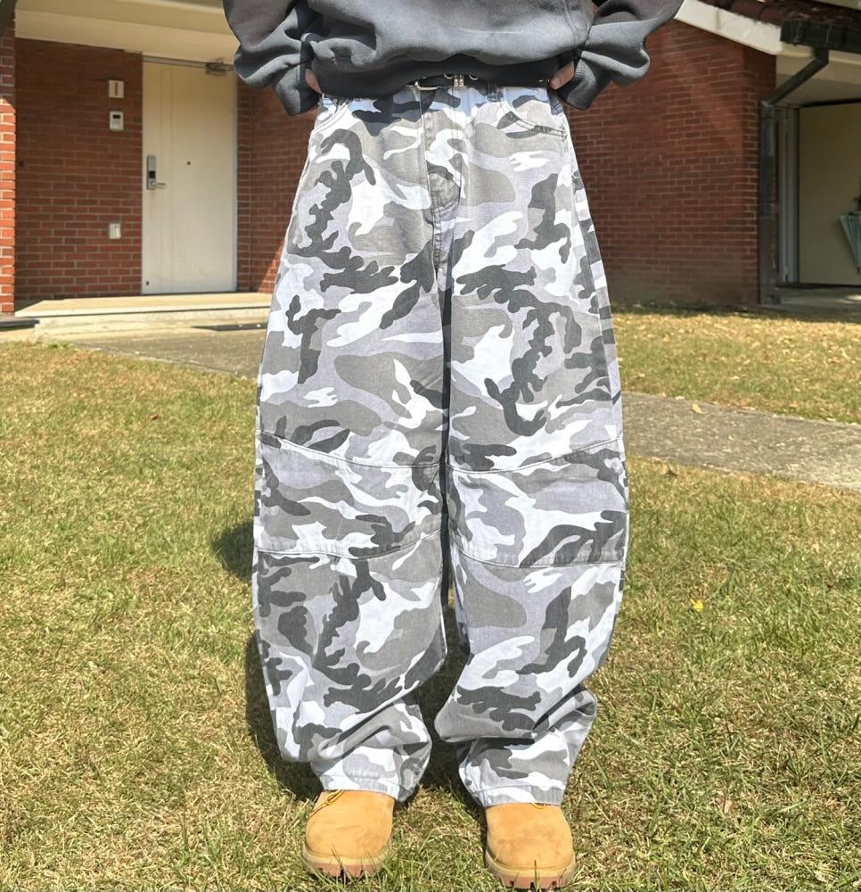 컷아웃 와이드 카모 팬츠 2color (남여공용)
