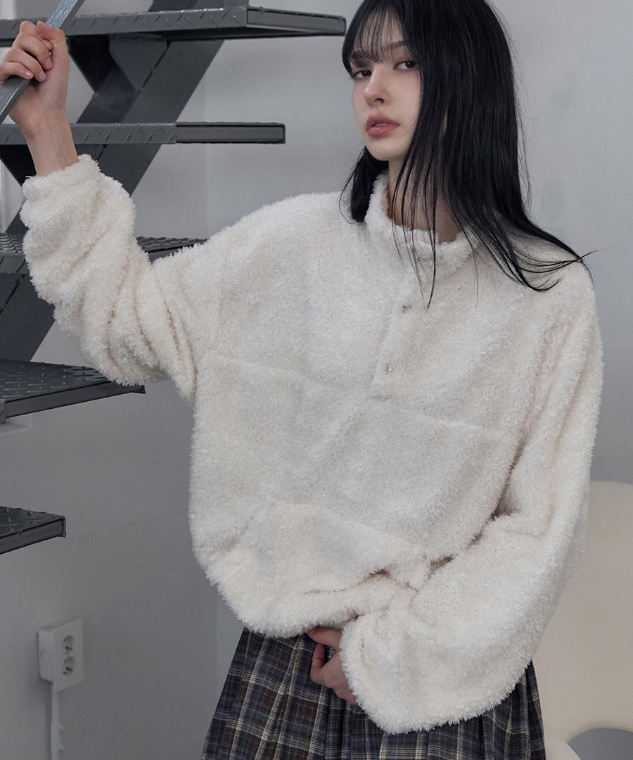 Sherpa Fleece Pullover Ivory