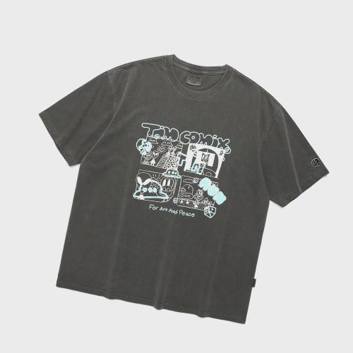 SPRAY CARTOON GRAPHIC SS PG CHARCOAL