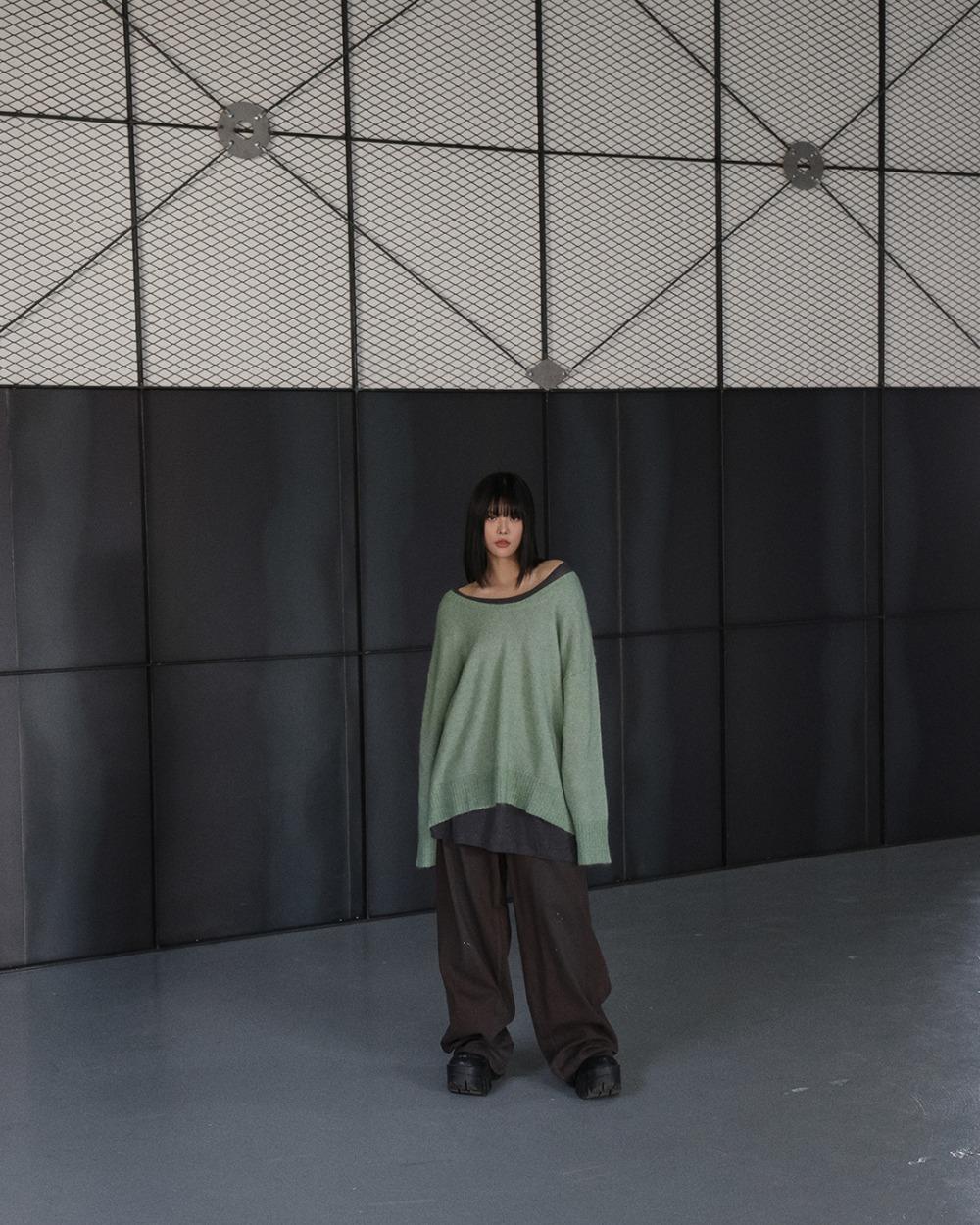 25FW u-neck mohair knit