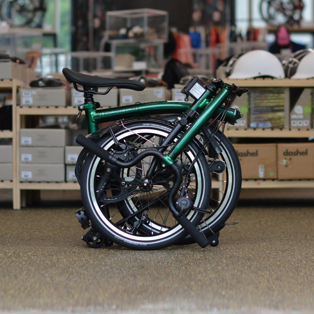 브롬톤자전거 [국내재고, S바 행사] P라인 4단 에메랄드라커