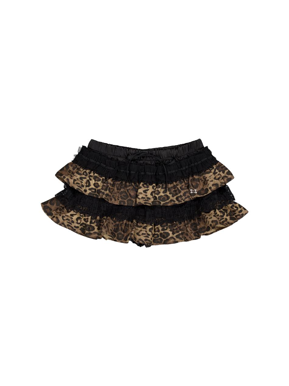 TUTU MIX SKIRT PANTS / LEOPARD