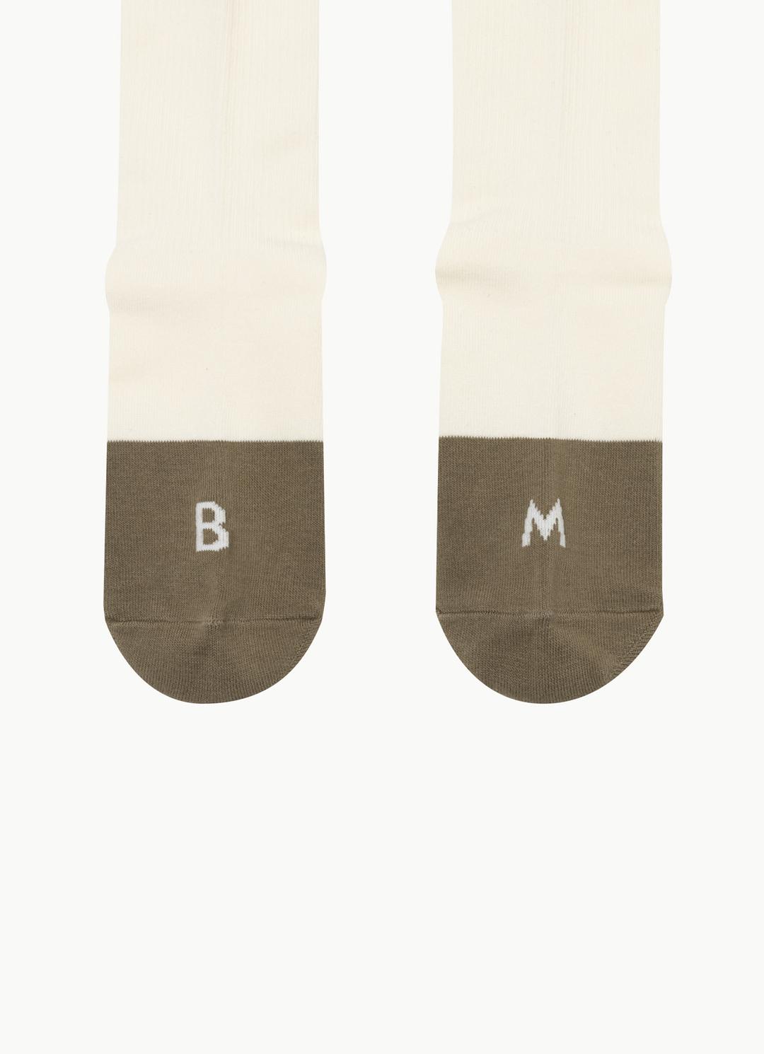 Two-tone ankle socks_Ivory Multi