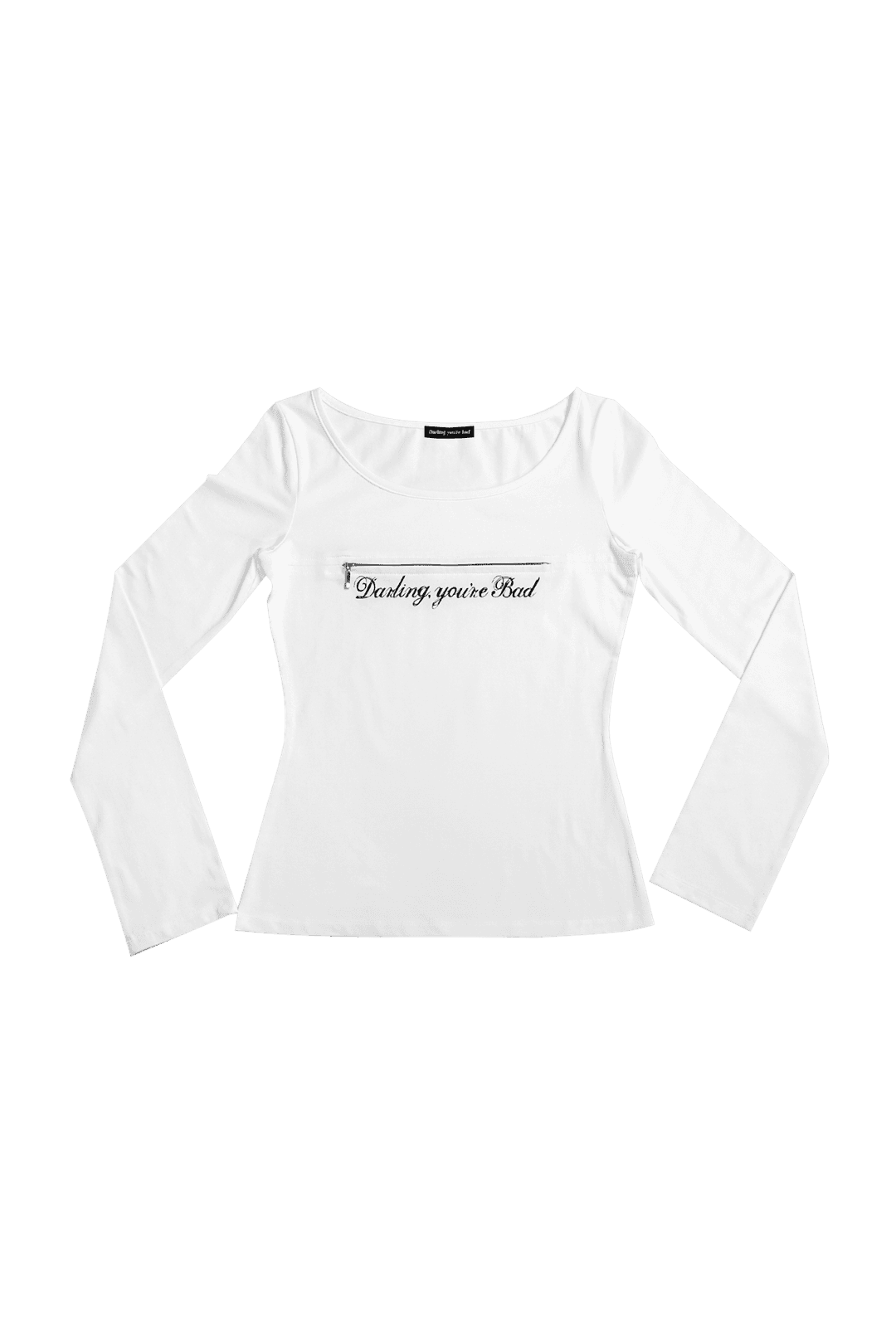 [2차 재입고] UNZIPPED LOGO T-SHIRT (Cursive ver.) #WHITE | 달링유어배드