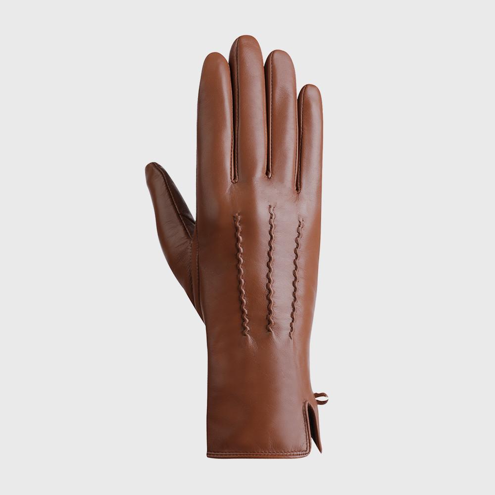 사르토르 램바튼 여성 터치 가죽장갑 롱 카멜