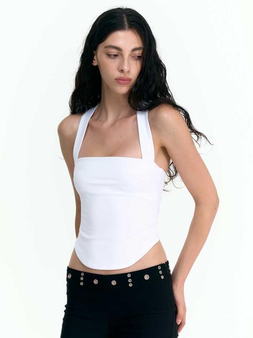 CONTOUR CROSS BACK TANK (WHITE)