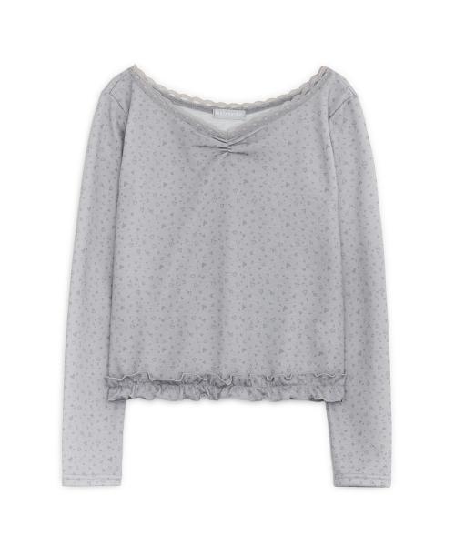 프릴 레오파드 티 (그레이)