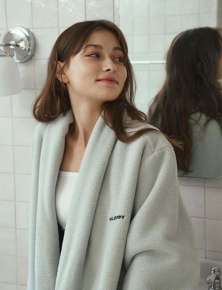 Women fleece robe (mint)