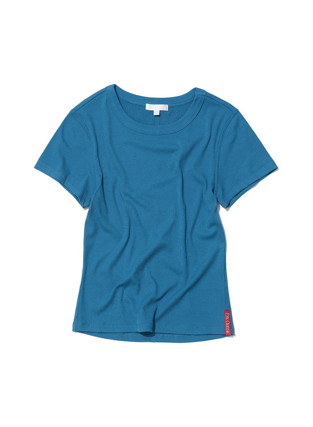[WOMEN] PWC RIBBED EVERYDAY SHORT SLEEVE TEE_TEAL GREEN
