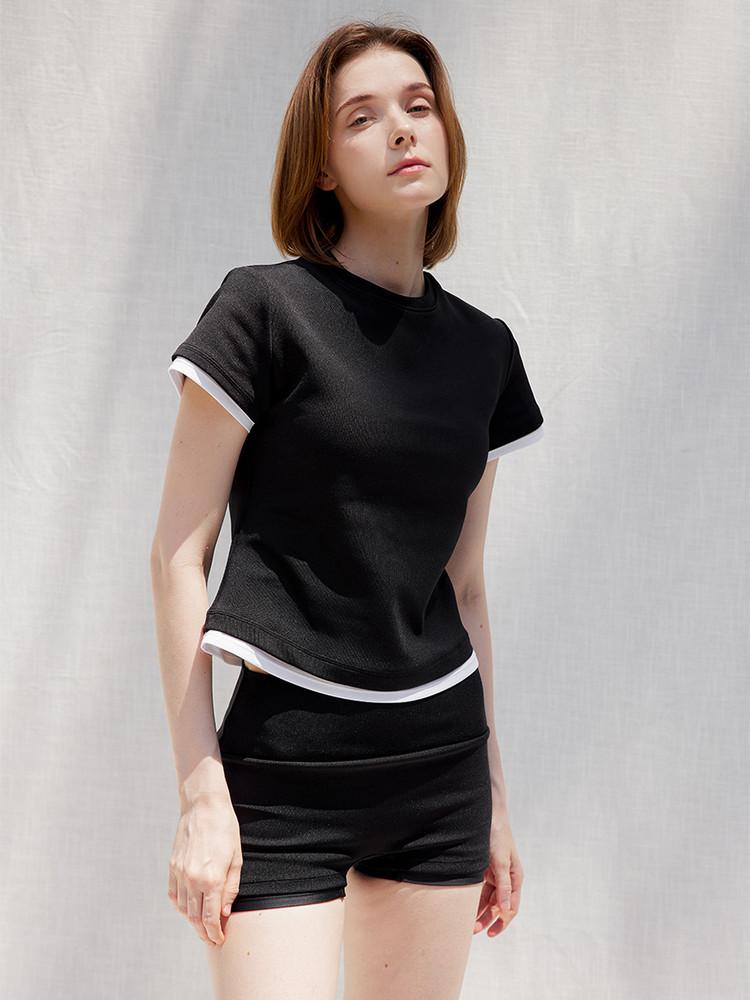 Double layered swim set_black : 플라주 (PLAGE)