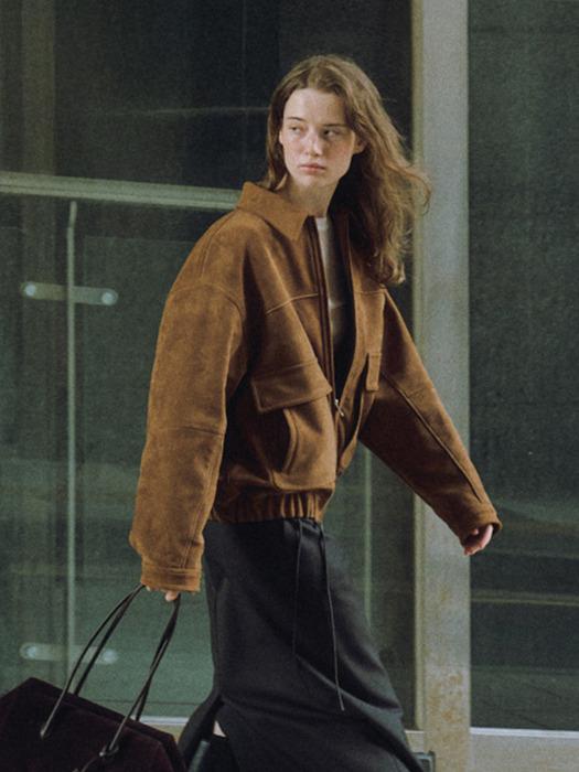 스웨이드 블루종 점퍼 브라운