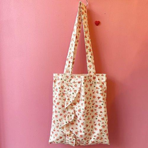 flower frill cotton bag
