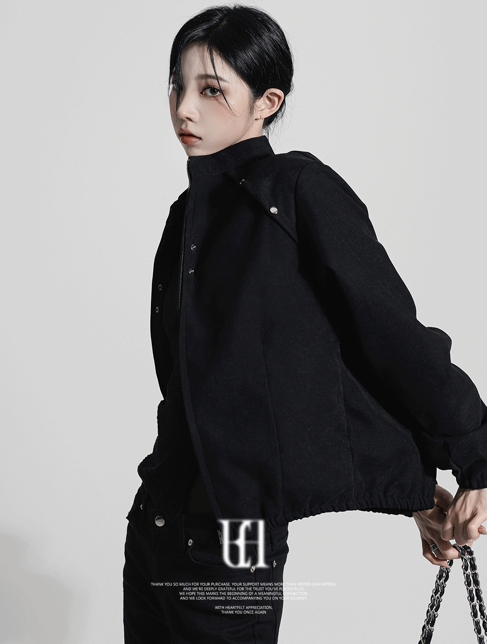 이은 Suede High Collar Jacket