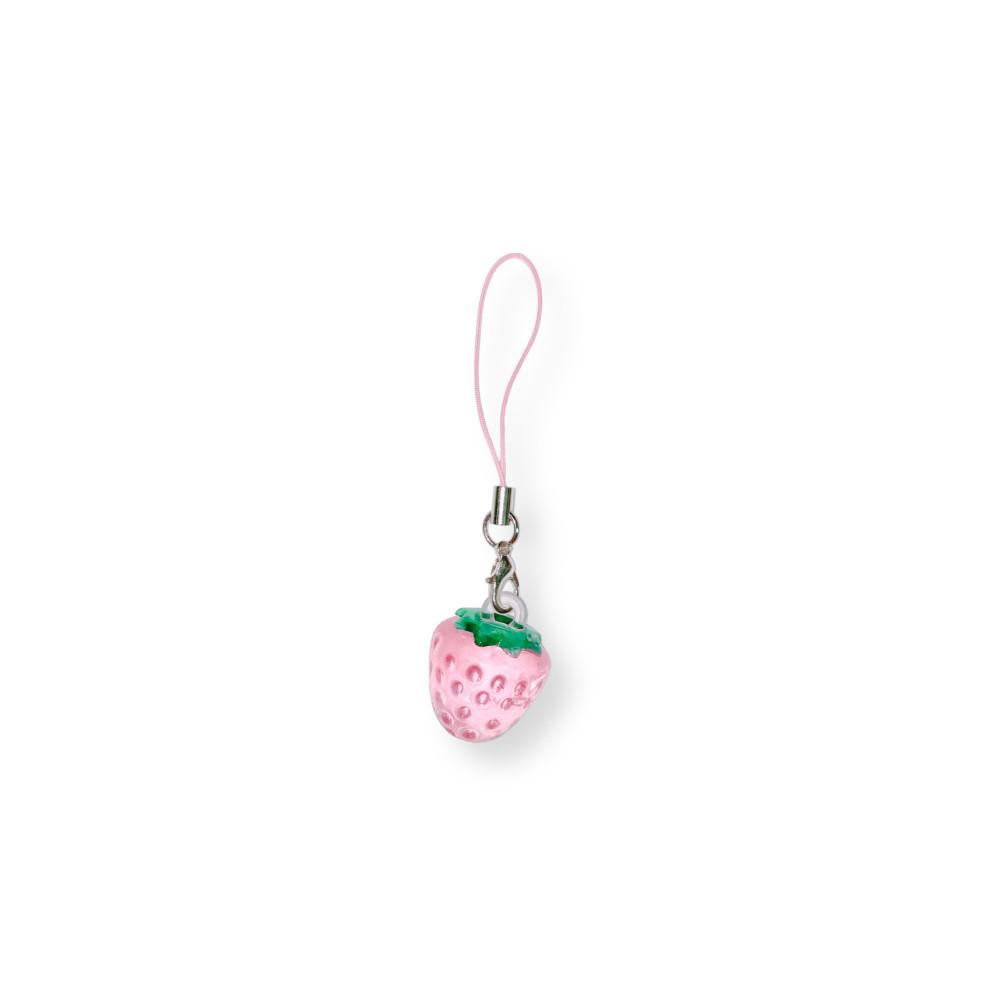 Clear pink strawberry phone strap,클리어 핑크 딸기 폰스트랩 휴대폰줄