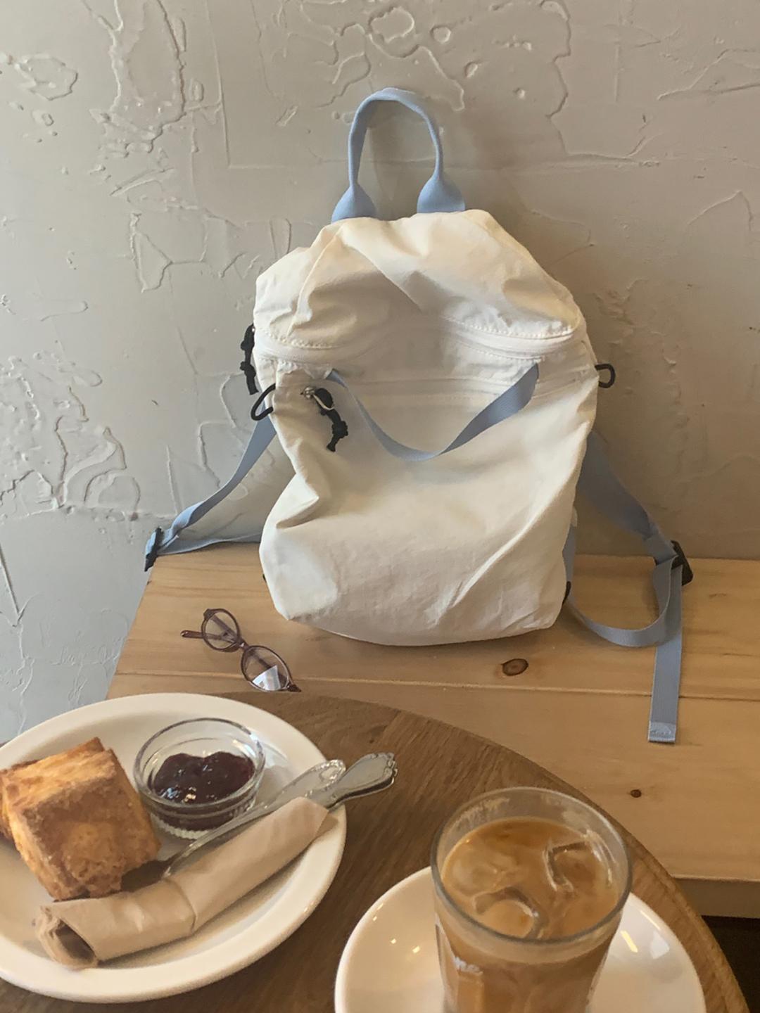 soft blue backpack (cream)