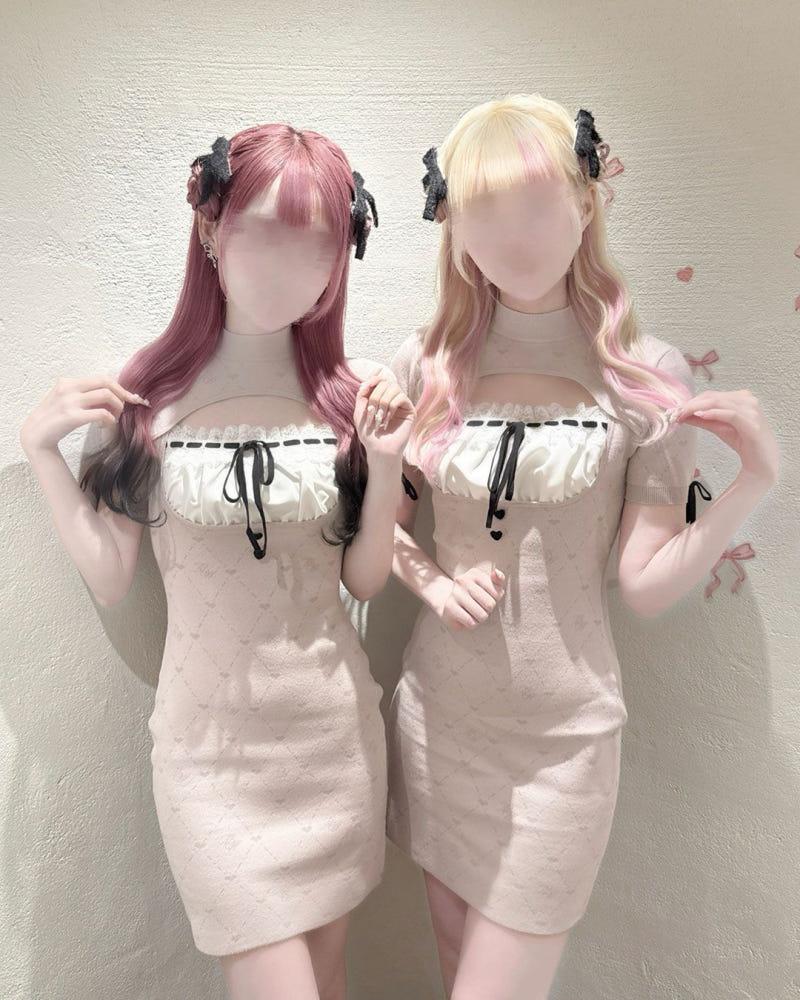 미셸마카롱 MW 모노그램 반팔 원피스 