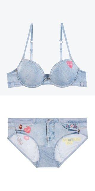 라이트 데님 에어로쿨메쉬 패드 브라 기본팬티세트YSWBX401YSWPX401