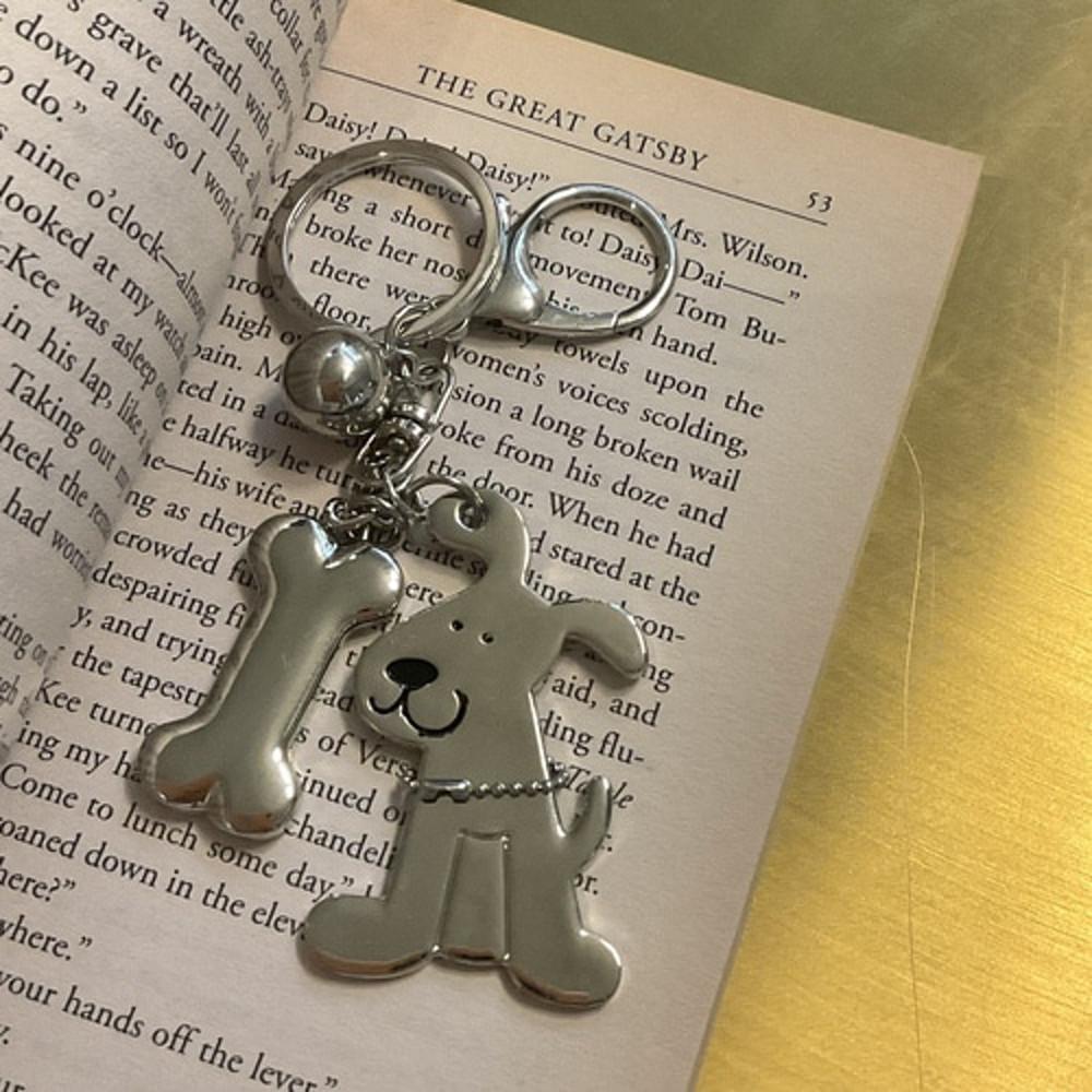 [강아지 가방 키링] 바둑이 방울 뼈다귀 열쇠고리 차키 키링 마을엔