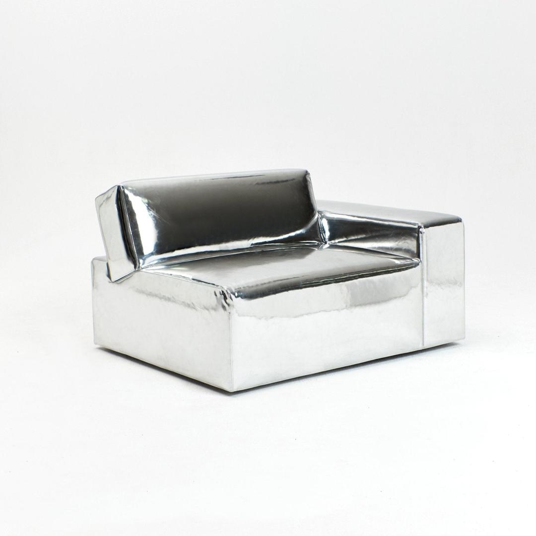 Porto Sofa Element with Armrest - Chrome/Metallic
