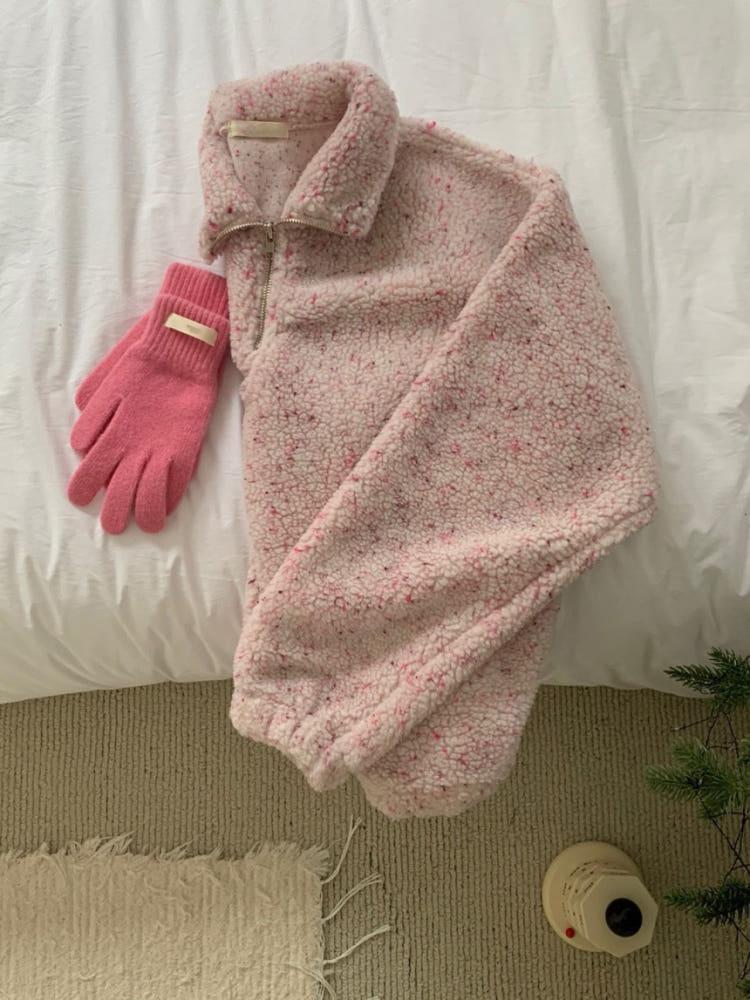 24FW Candy sweatshirt 캔디 맨투맨 칼라넥 플리스 반집업 후리스(4color)