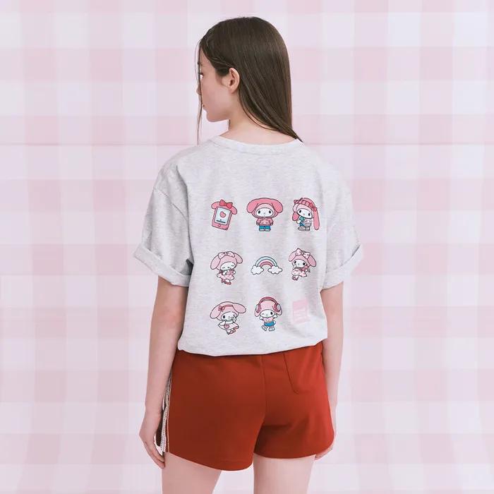 MARITHE X MY MELODY W OVER FIT TEE light heather gray