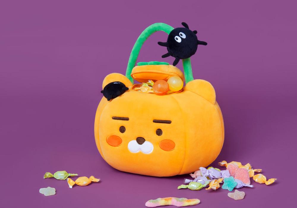 카카오프렌즈 할로윈 캔디바구니 인형 라이언 해피할로윈 펌킨 춘식이 캔디바구니