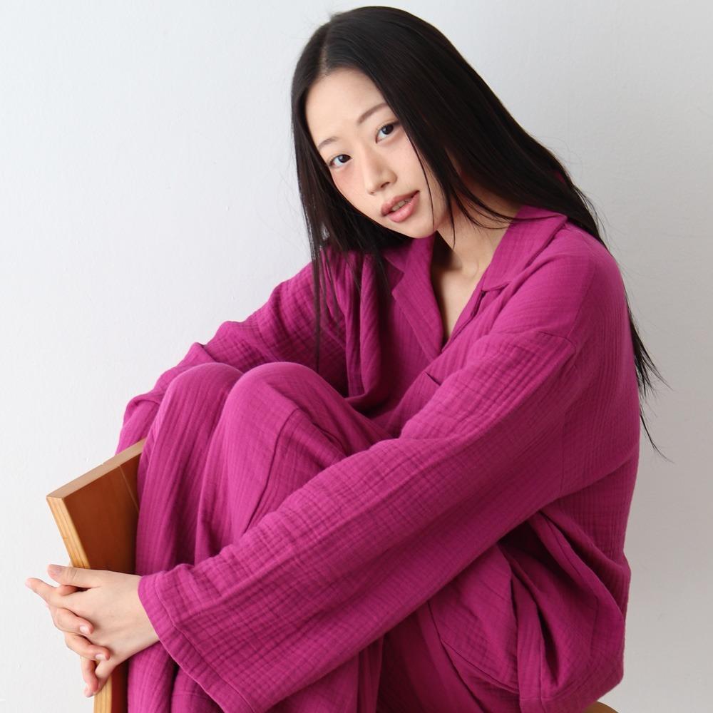 넉넉 편안한 포도 요루 순면 파자마 잠옷 세트