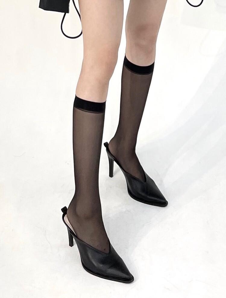 서우 143. See through half knee stocking