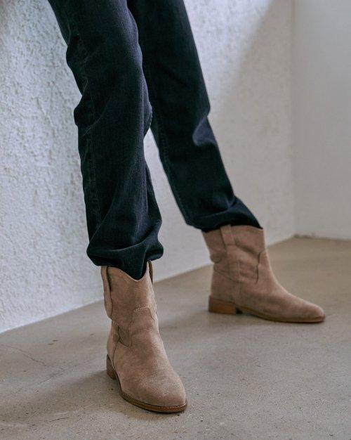 Mind 마인드 스웨이드 앵클 웨스턴 부츠