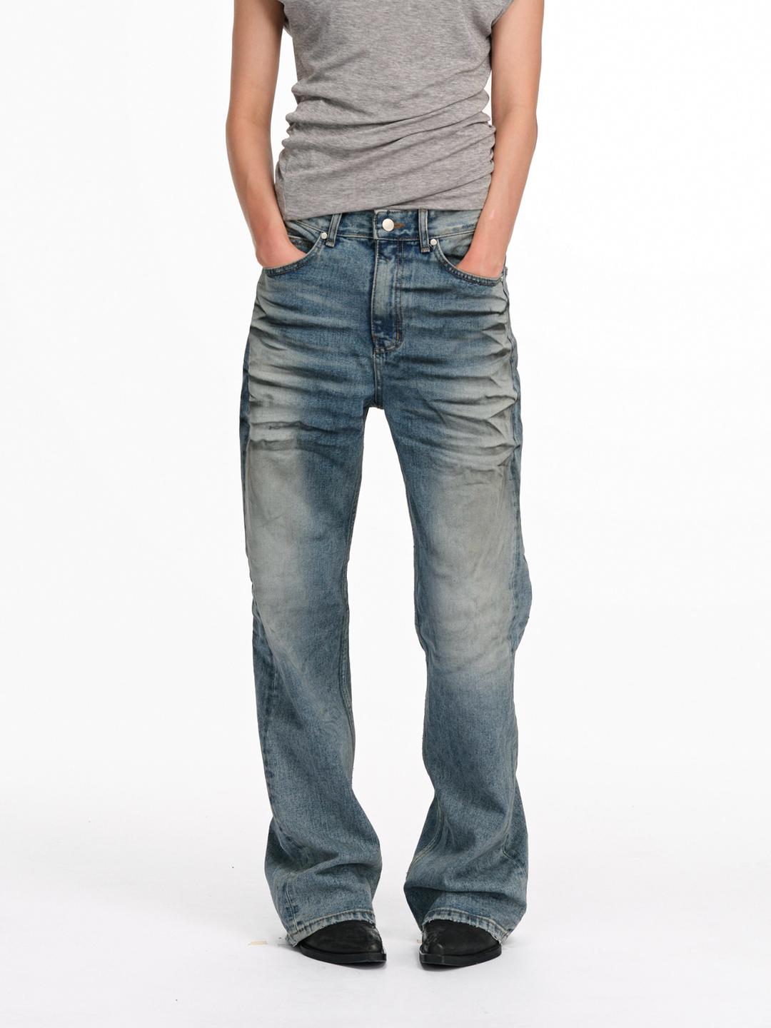 TWO LITTLE GUYS Wrinkled Vintage Straight Denim