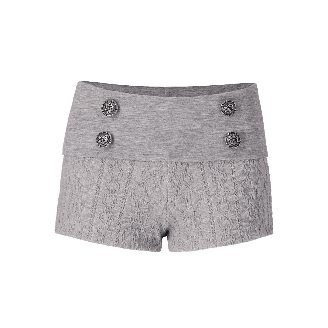 Jacquard Button Short Pants