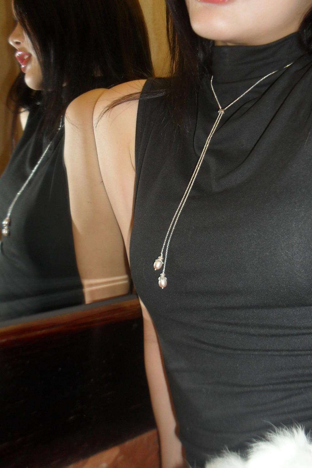 TIED PEARL LONG NECKLACE