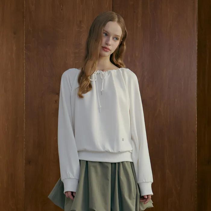 벌룬셔링 래글런 맨투맨-화이트