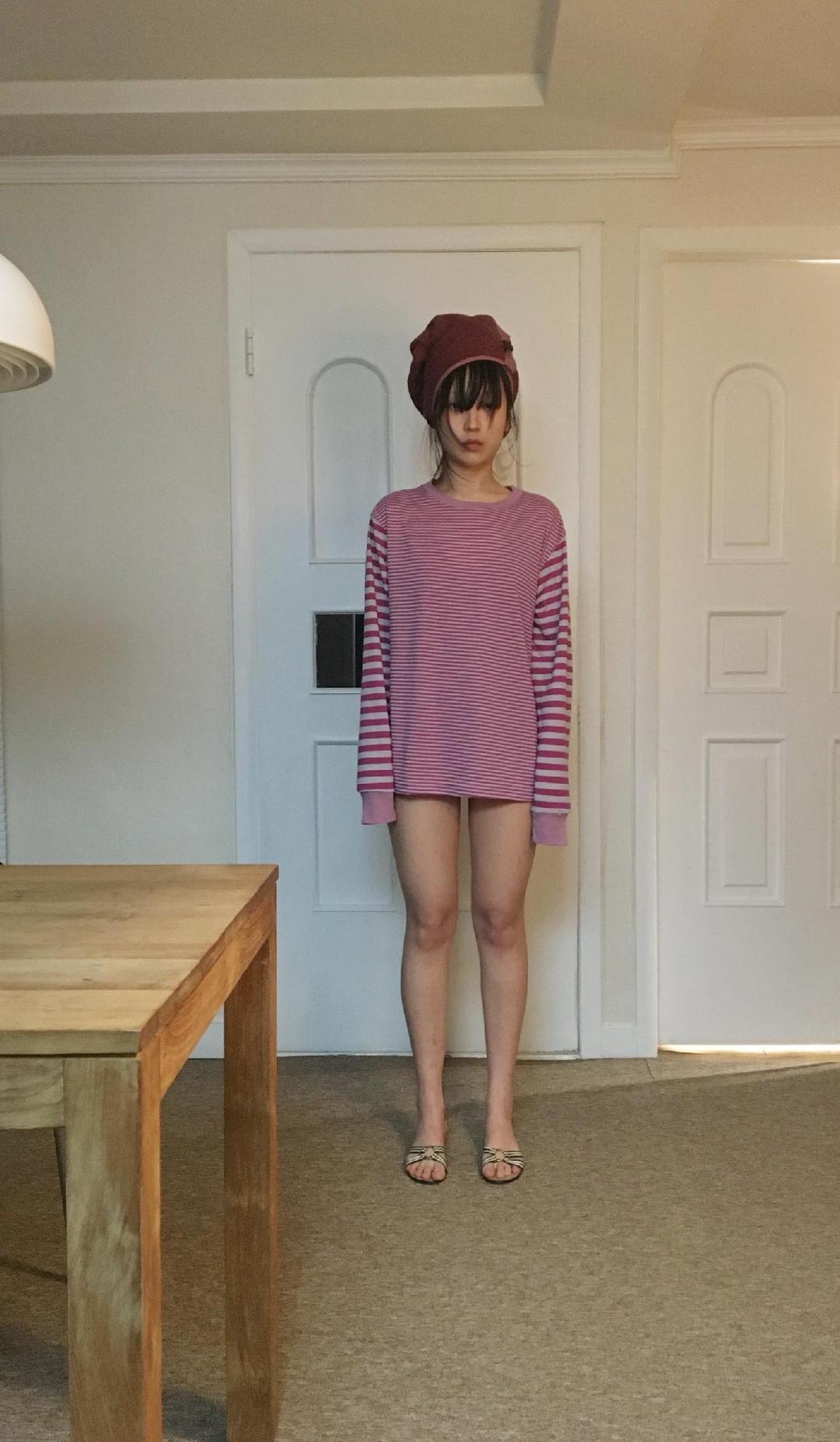 stripe long sleeves_pink