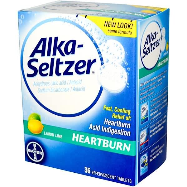 Alka-Seltzer, 속쓰림 제산제, 레몬 라임, 36 발포성 정 (Discontinued Item)