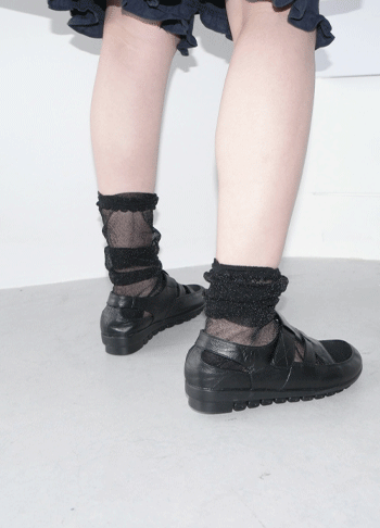 frill sheer knee socks (2c)