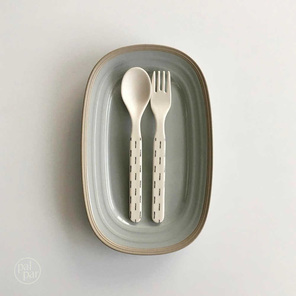 [palpar]두들 커트러리 세트 디저트 티포크 과일 도시락 캠핑 스푼포크 수저 세트