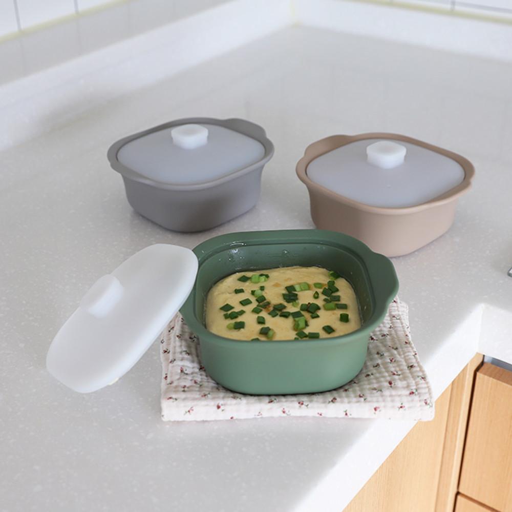 국산 실리콘 냄비 전자레인지 라면용기 계란찜 용기 찜기 소600ml