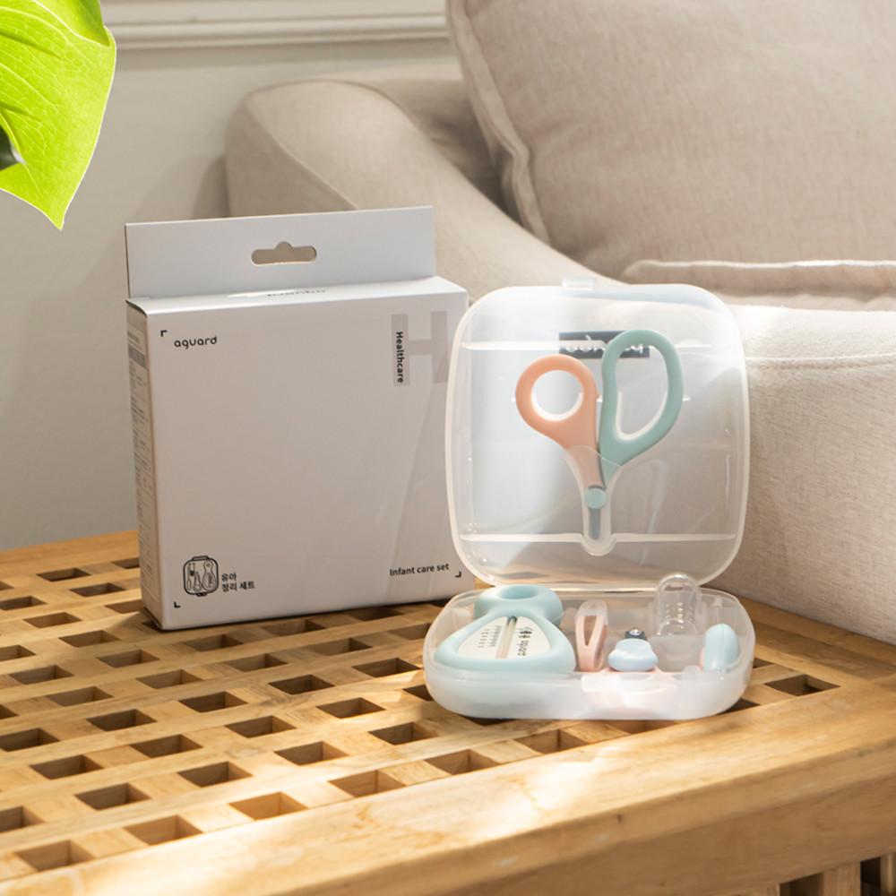 아가드 유아 손톱깍이 세트 아기 손톱깎이 신생아 손톱가위 탕온계 손가락칫솔 핀셋