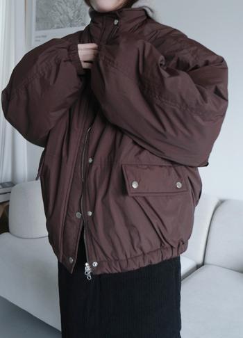 marron half padding jumper (2c)