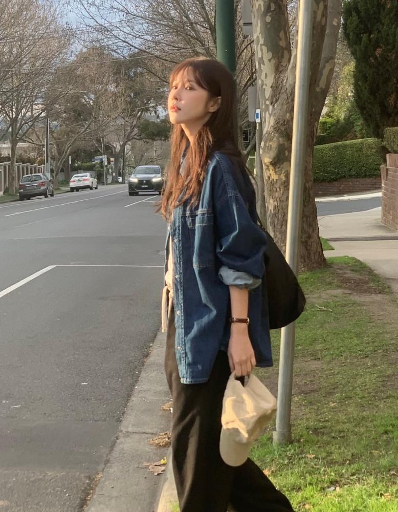 (전컬러당일)베르가못 포트 데님 셔츠 긴팔 청남방(2col)