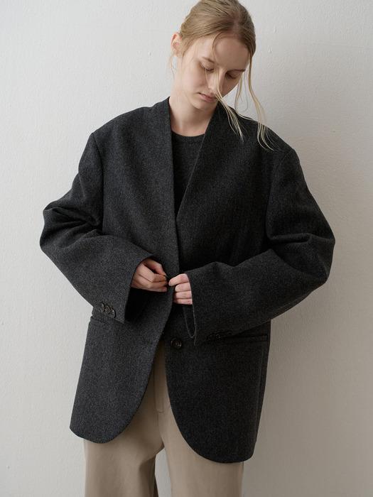 미니멀 칼라리스 재킷_charcoal