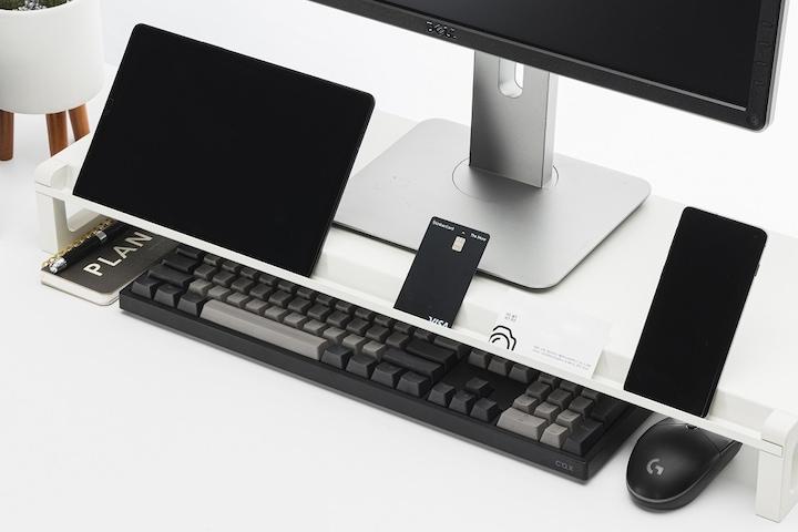 [최신형] 스톤힐 MS-01 모니터 받침대 다용도 와이드 메탈 듀얼 선반 스탠드