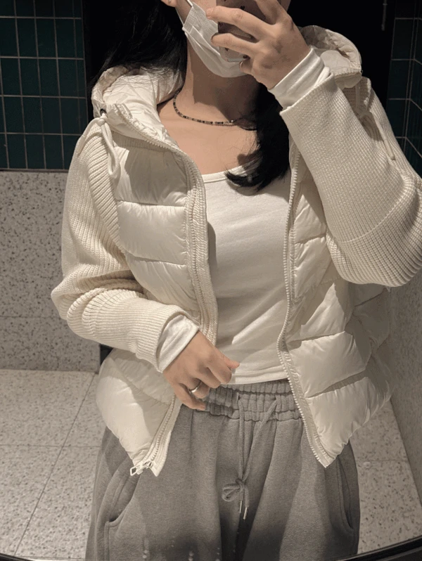 (HOT🔥) 제리니 니트 후드패딩