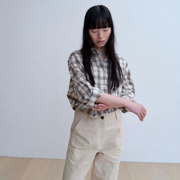 Soft cotton check shirt (green)