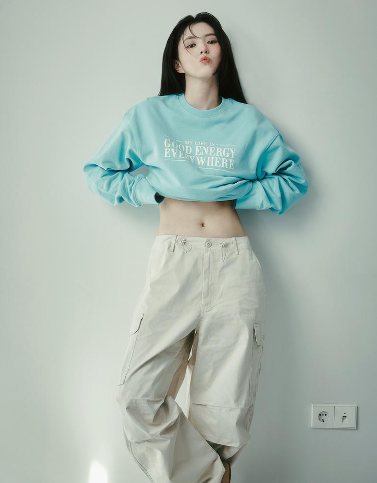 [한소희] 여자 카고 파라수트(퍼티그) 와이드 조거 팬츠