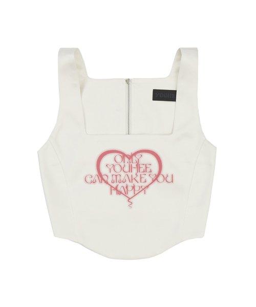 HEART CORSET SLEEVELESS WHITE