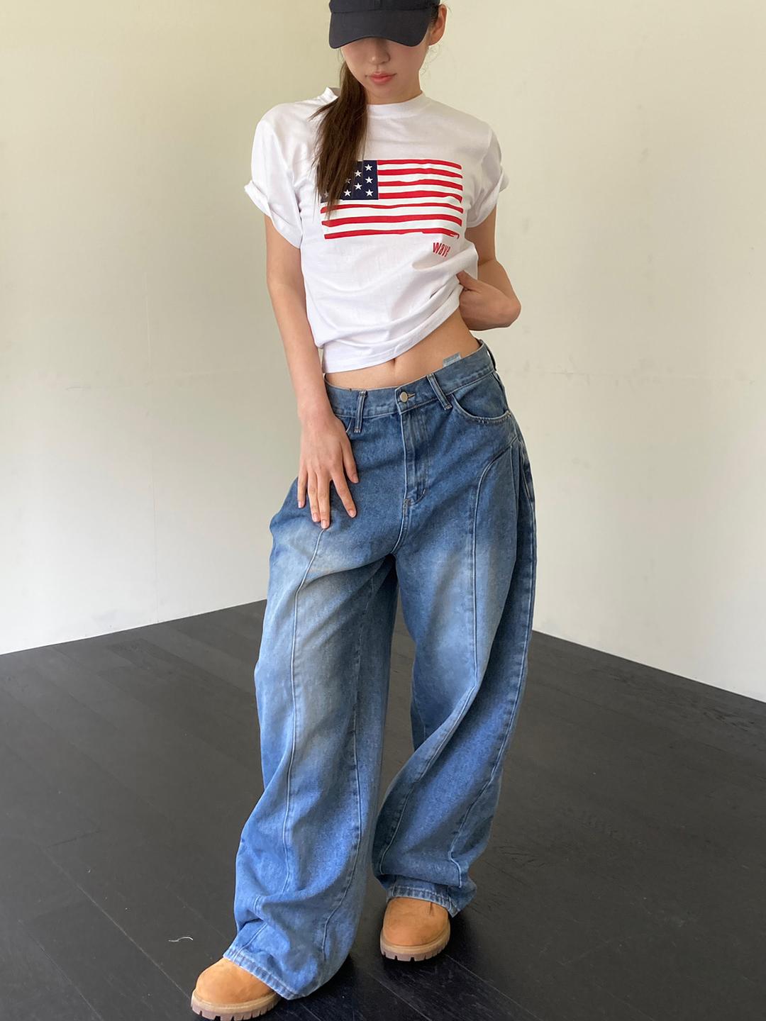 웨이브 USA 반팔 티 (2color)