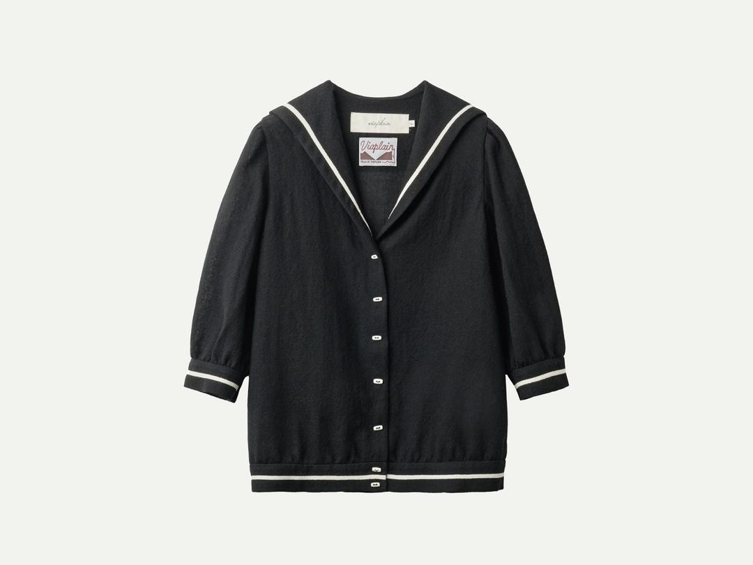 Via Sailor collar blouse (Black)