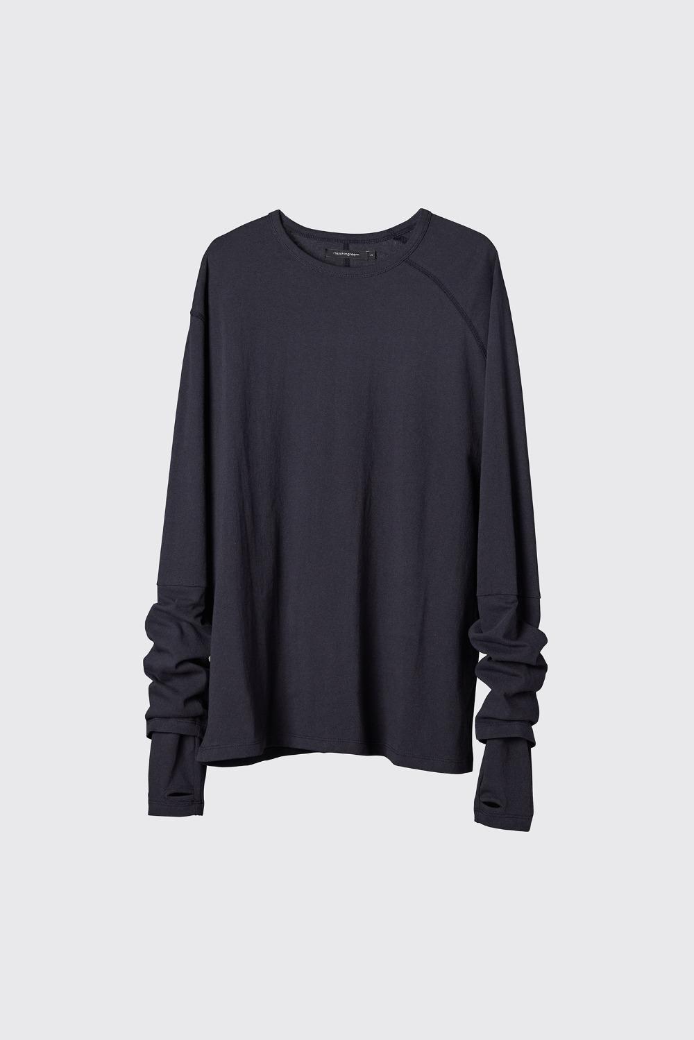 Double Sleeve Tee Blue Charcoal